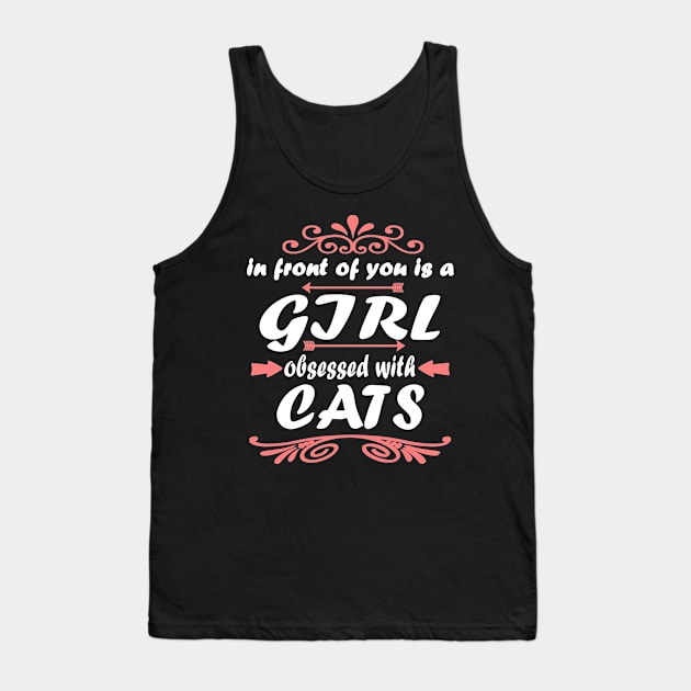 Cats puss cat lady gift saying Tank Top by FindYourFavouriteDesign